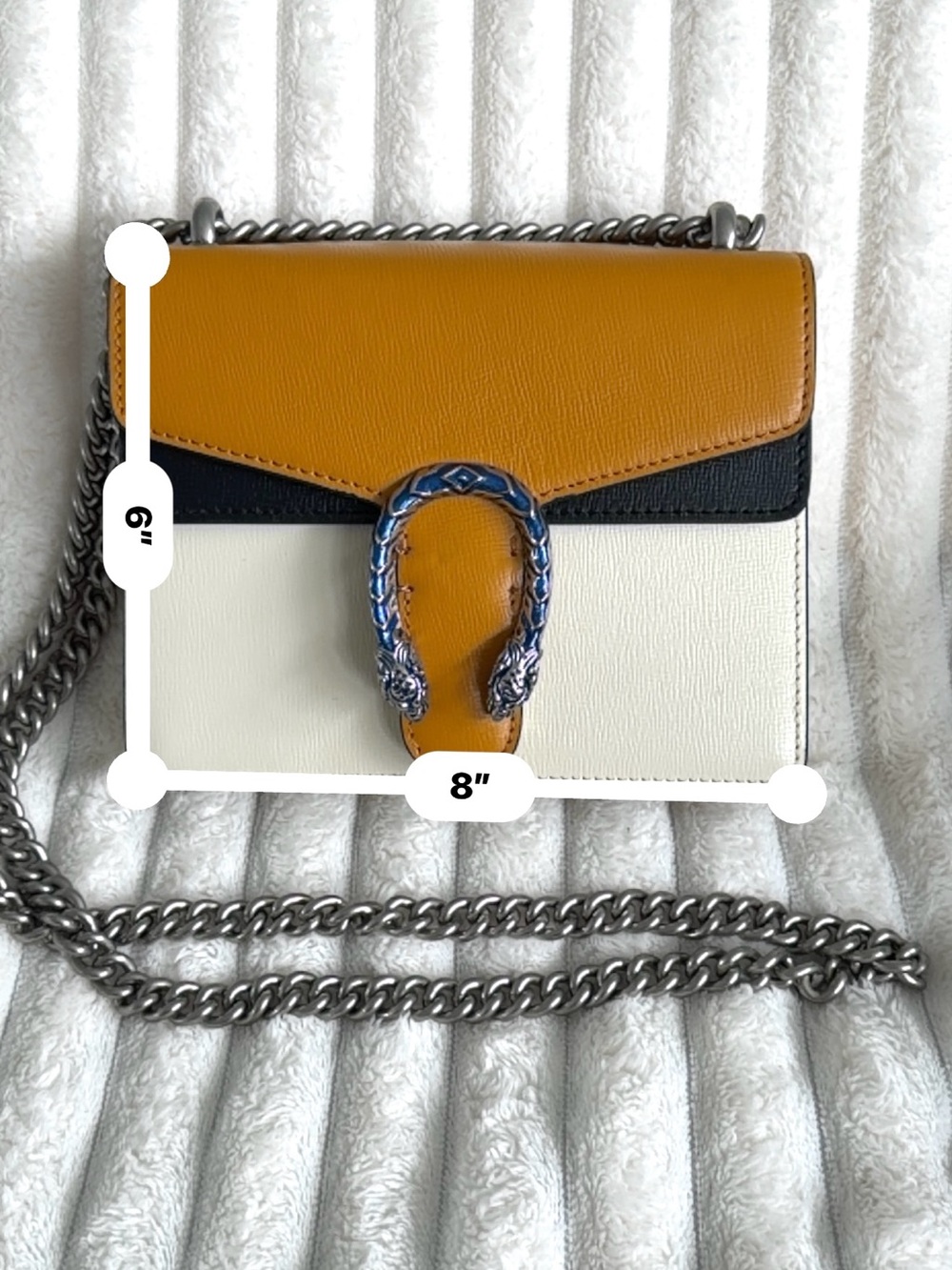 Designer-Inspired Tri-Color Shoulder Bag - Picture 2 of 5